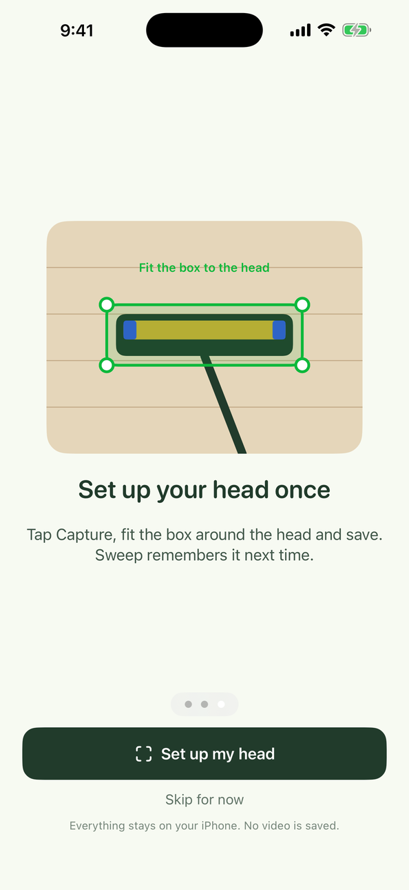 One-time head setup